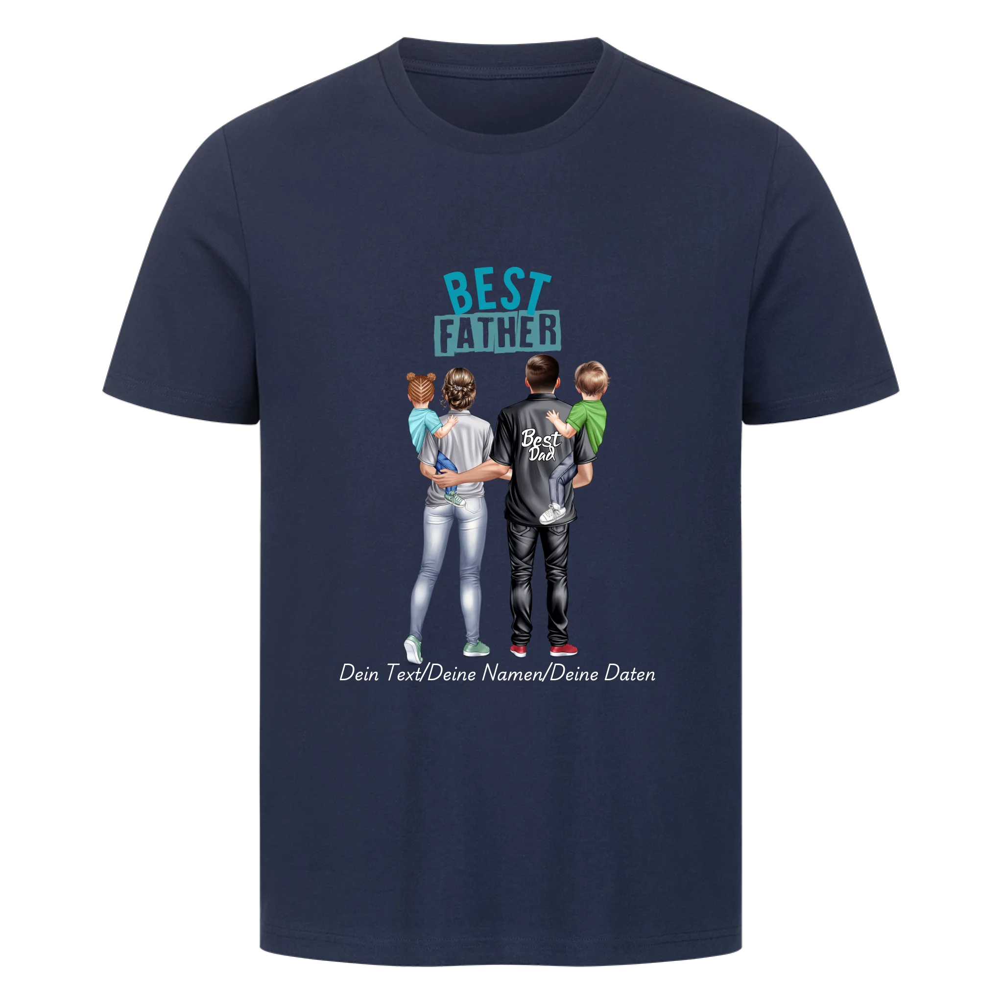 Personalisiertes Premium Shirt-Family Portrait-Best Dad