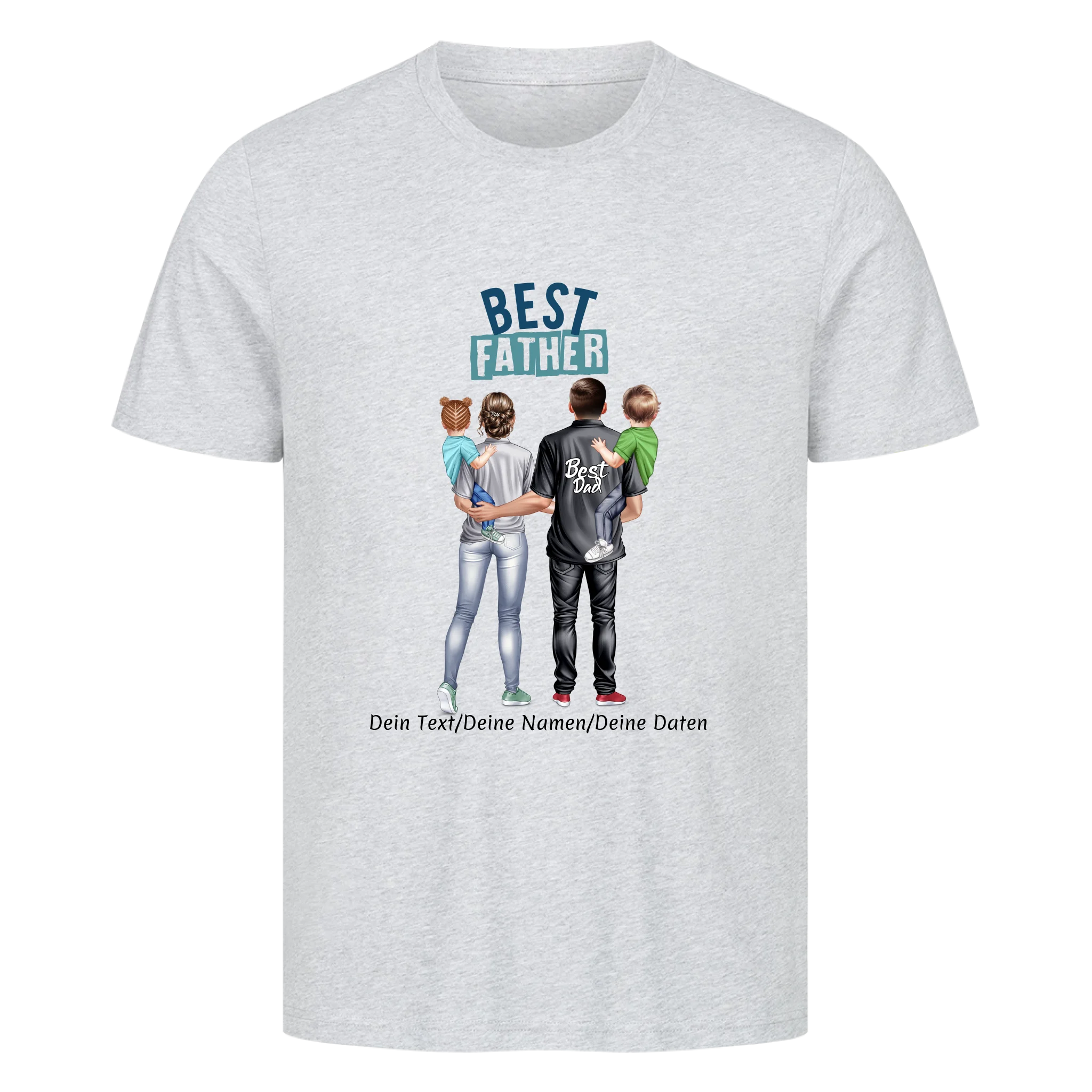 Personalisiertes Premium Shirt-Family Portrait-Best Dad