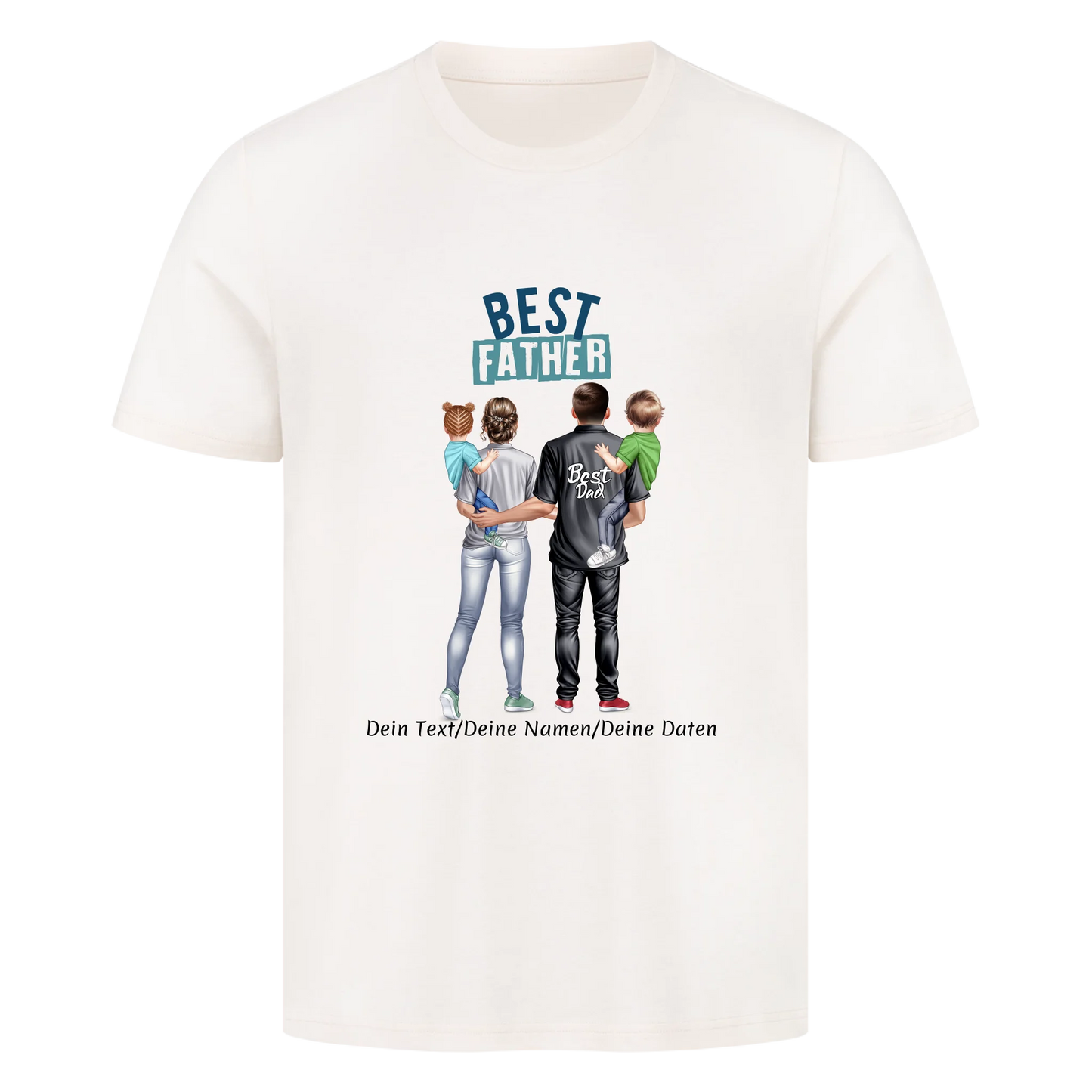 Personalisiertes Premium Shirt-Family Portrait-Best Dad