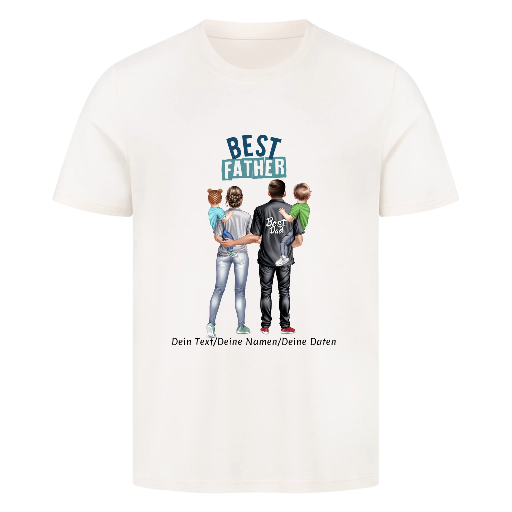 Personalisiertes Premium Shirt-Family Portrait-Best Dad