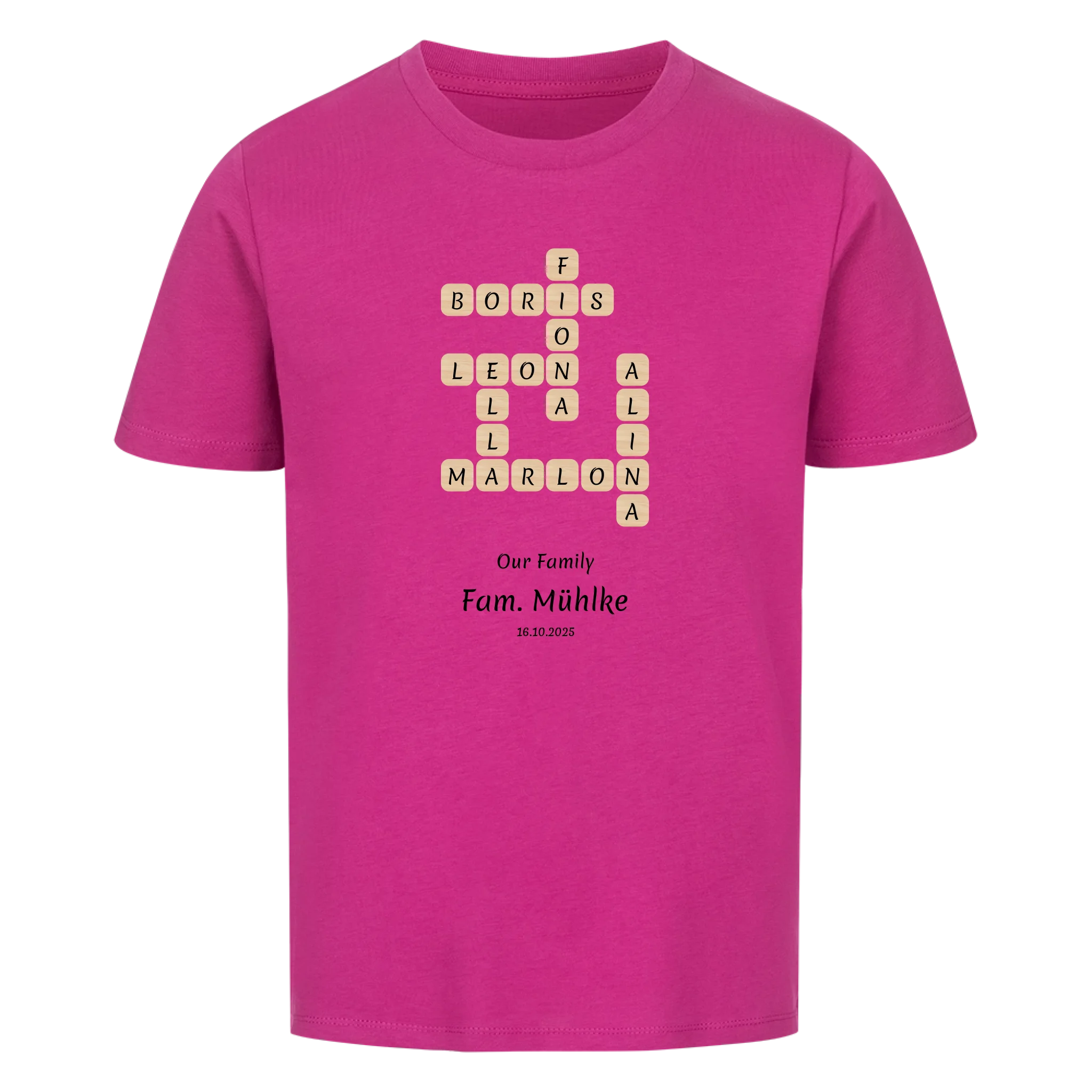 Personalisiertes Kinder Shirt-Scrabble Feature