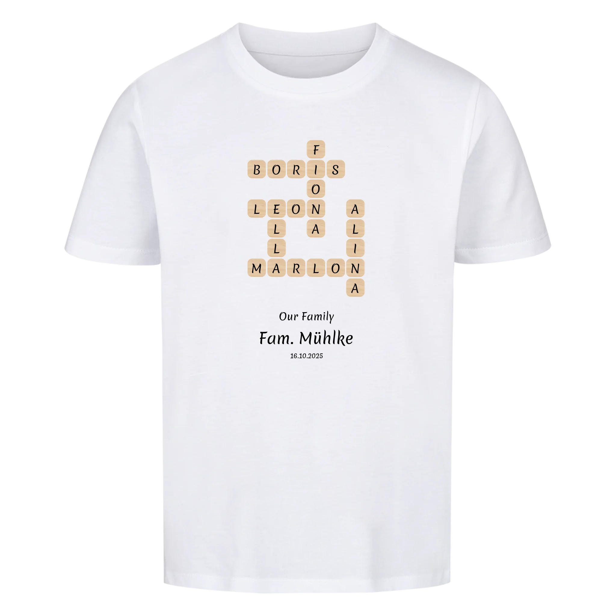 Personalisiertes Kinder Shirt-Scrabble Feature
