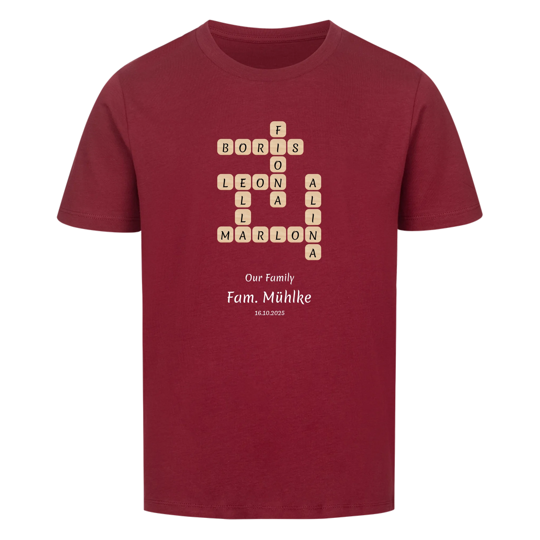 Personalisiertes Kinder Shirt-Scrabble Feature
