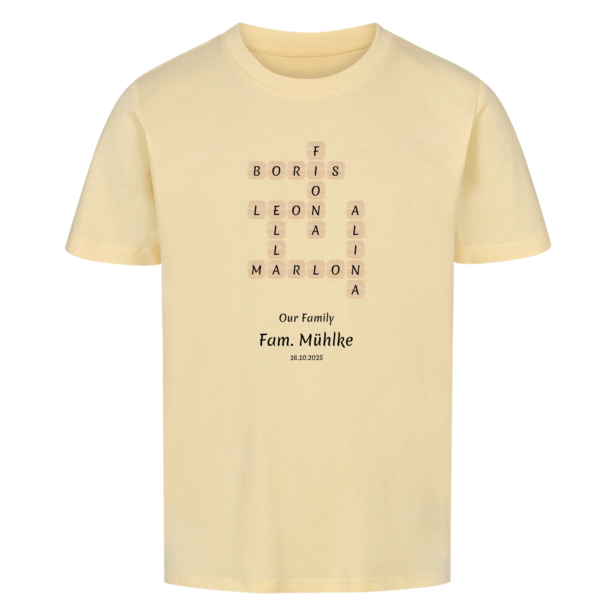 Personalisiertes Kinder Shirt-Scrabble Feature