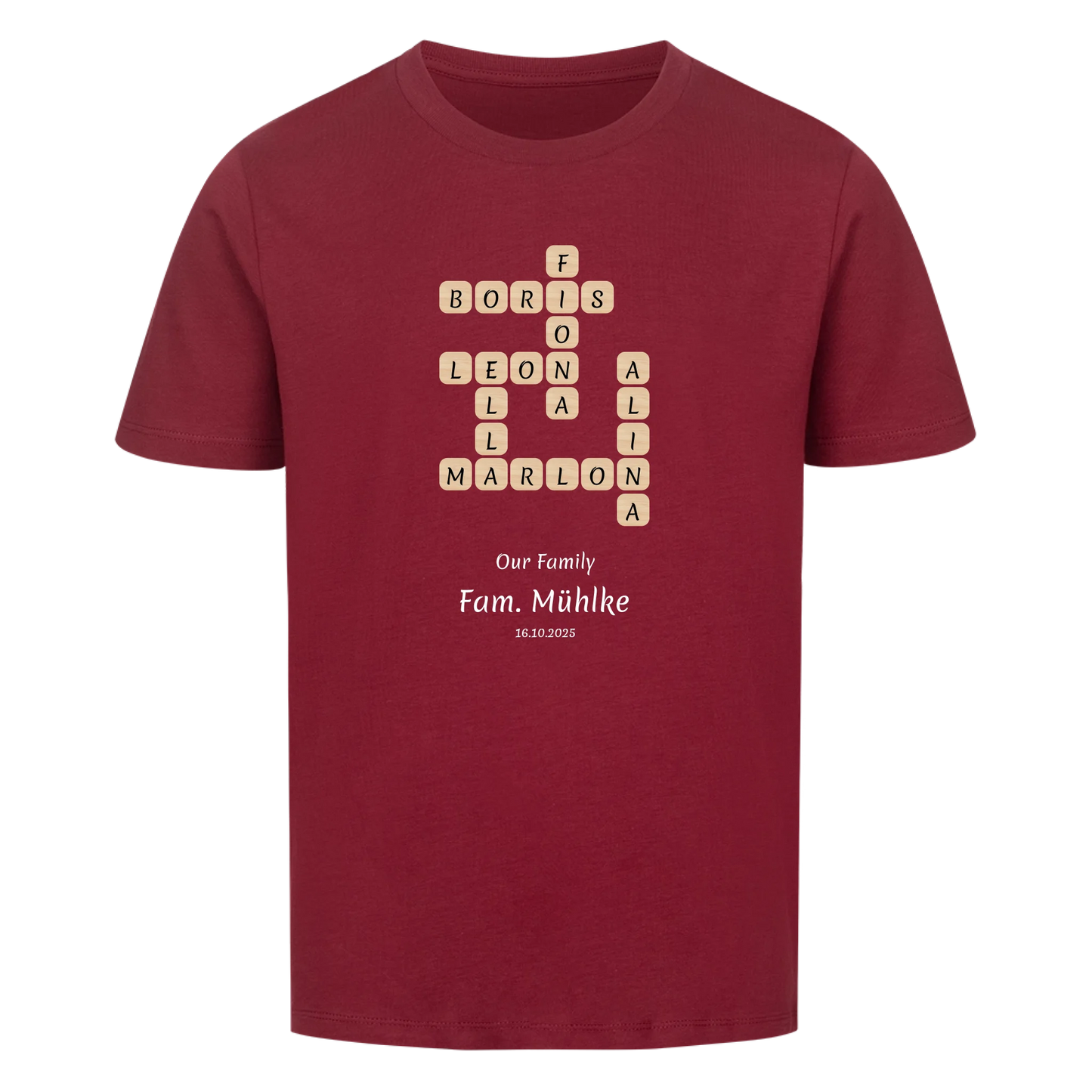 Personalisiertes Kinder Shirt-Scrabble Feature