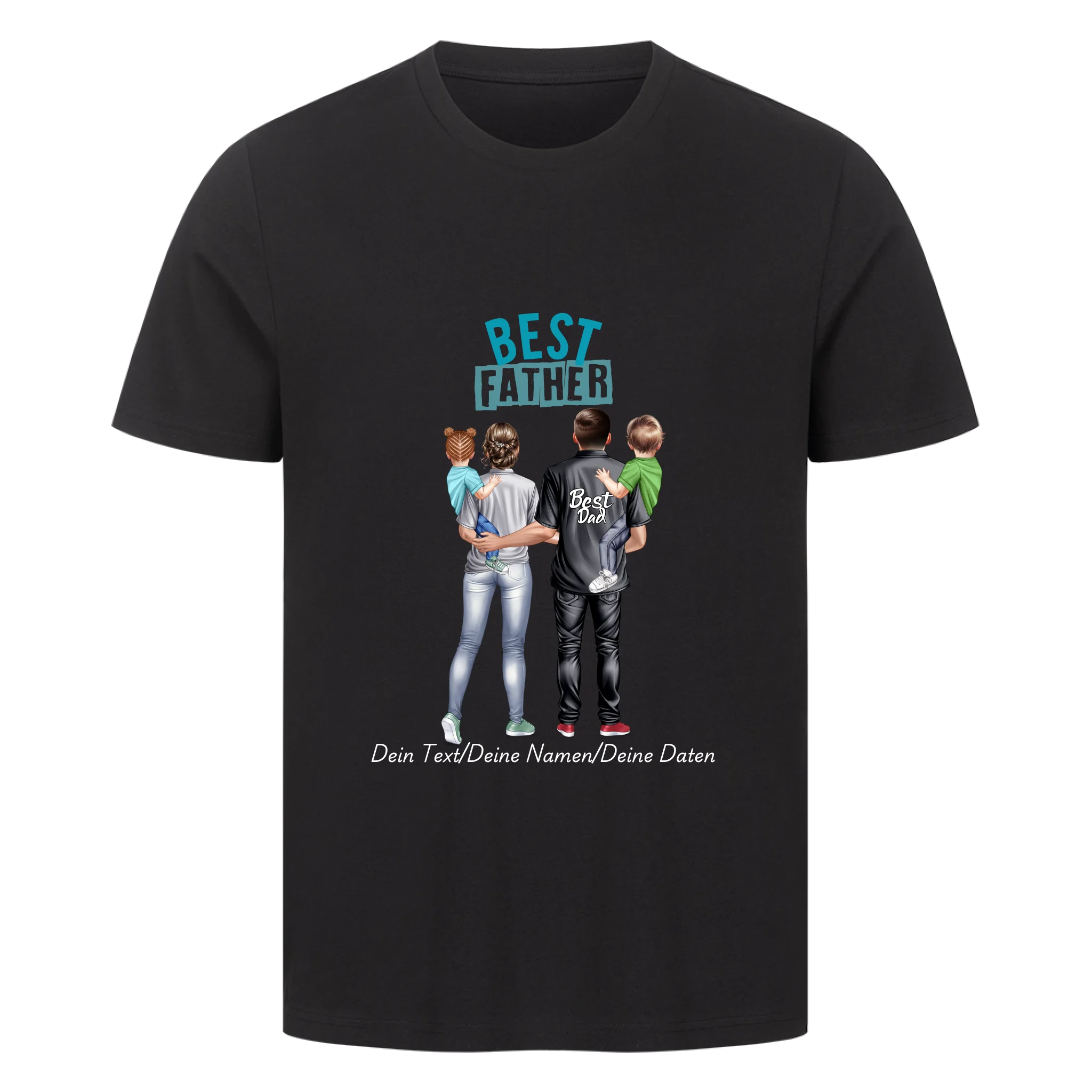 Personalisiertes Premium Shirt-Family Portrait-Best Dad