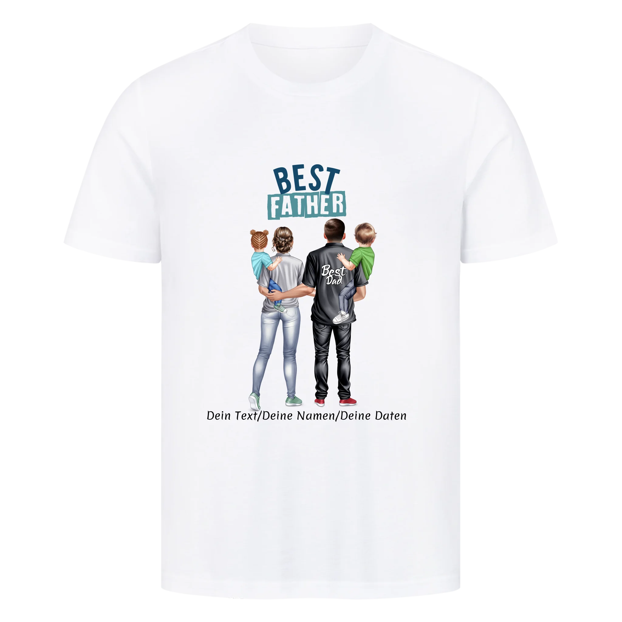 Personalisiertes Premium Shirt-Family Portrait-Best Dad