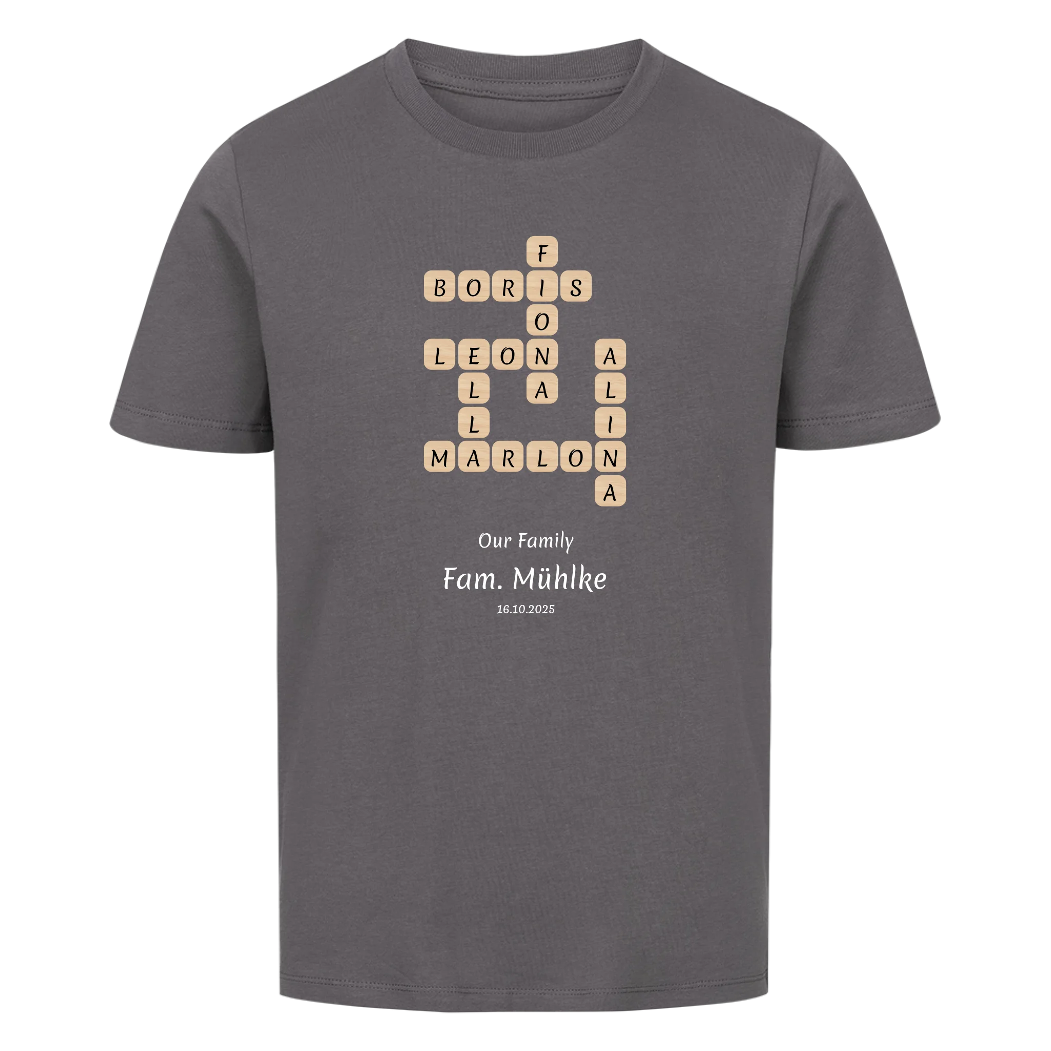 Personalisiertes Kinder Shirt-Scrabble Feature
