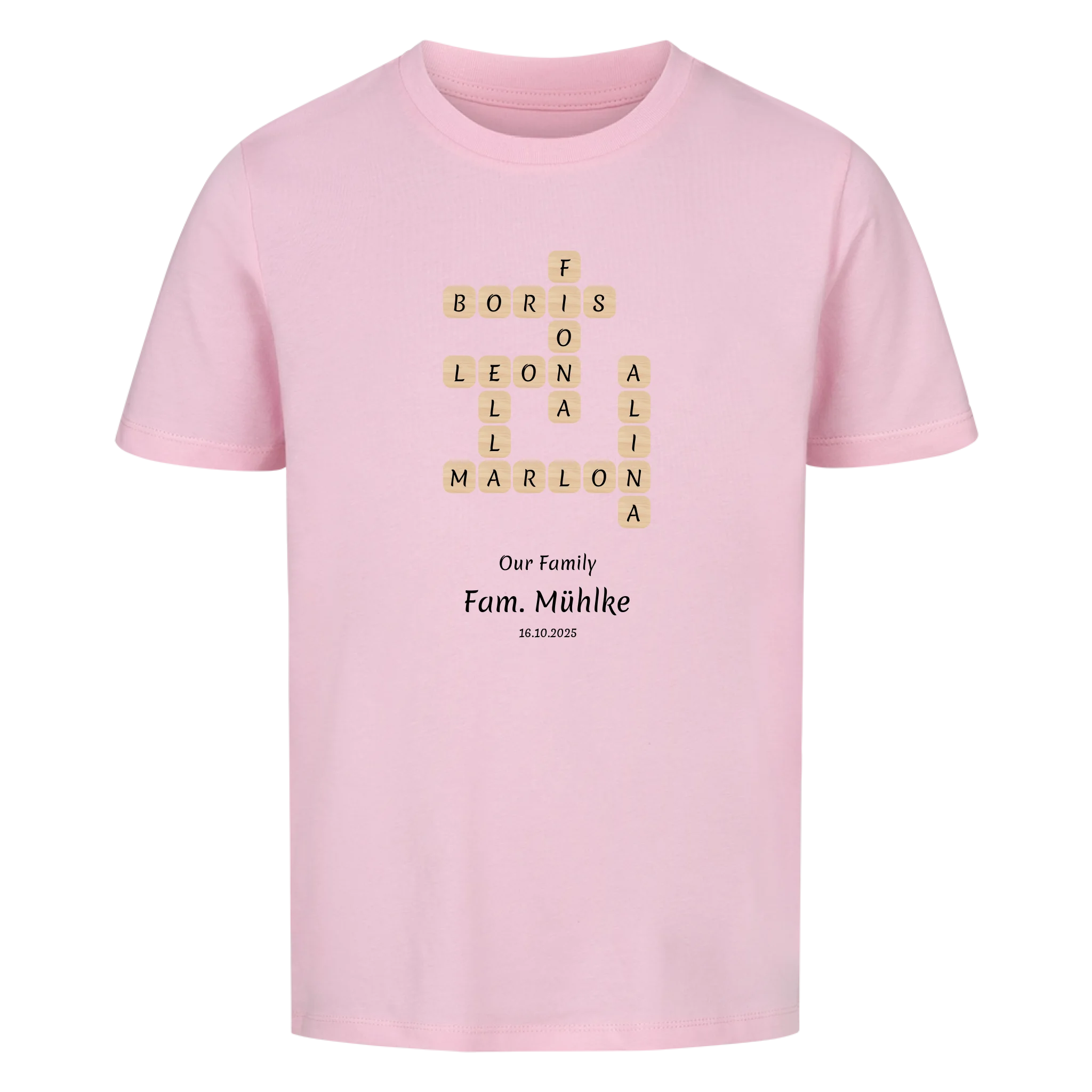 Personalisiertes Kinder Shirt-Scrabble Feature